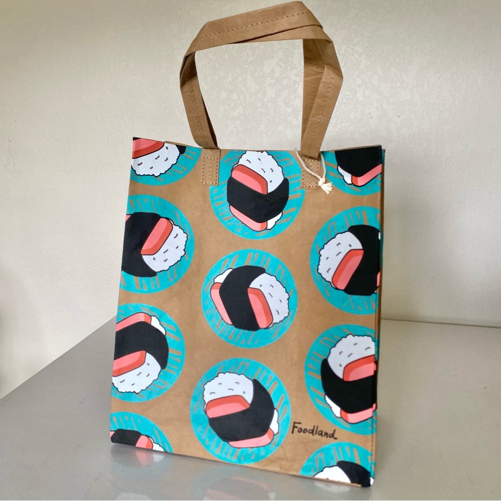 NEW Foodland Spam Musubi print Washable Tote Shopping bag